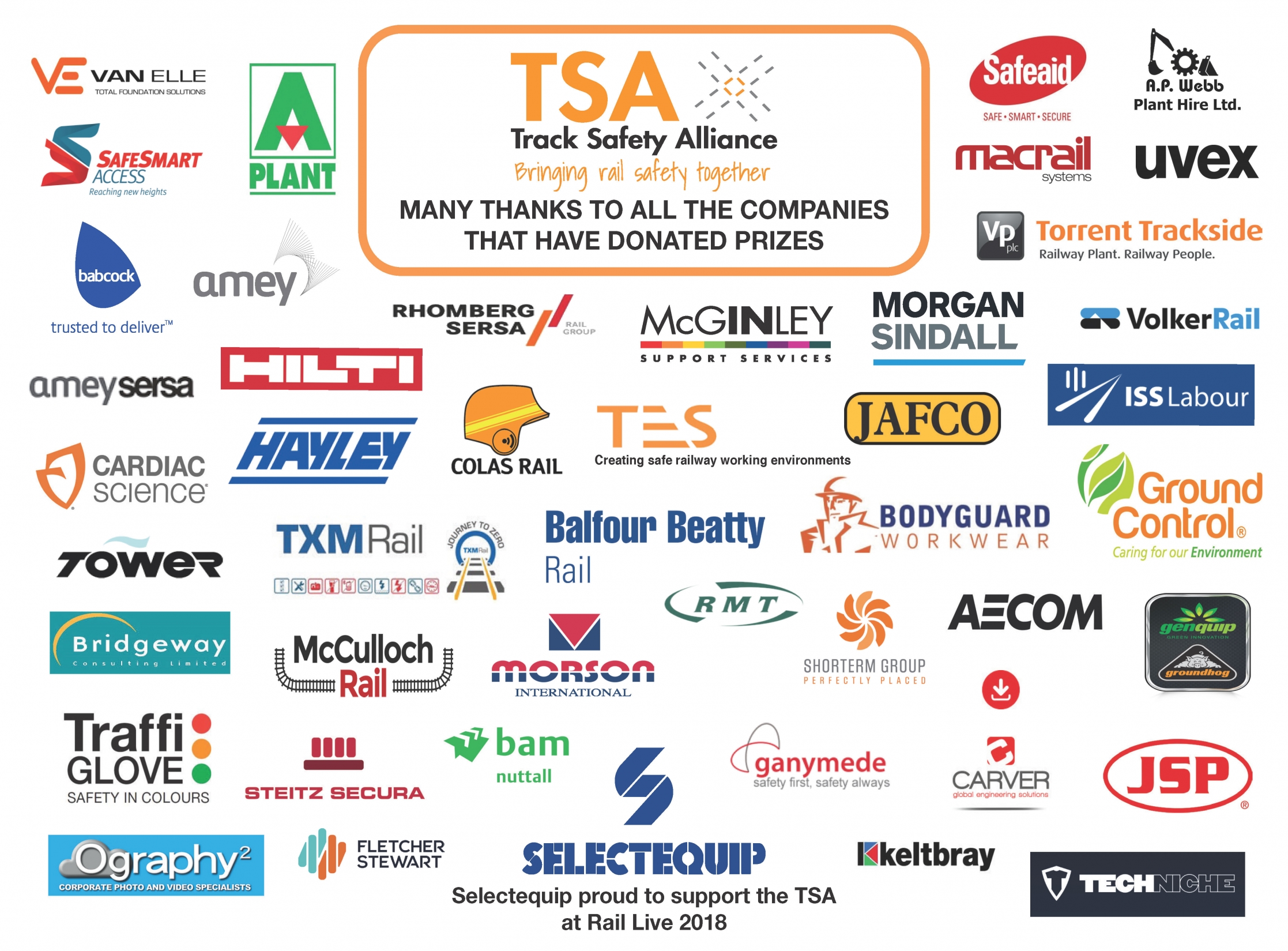 Rail Live Prize Draw Donations 20th  - 21st June 2018